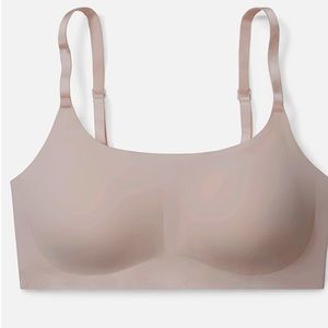 True Body Boost Scoop Neck Adjustable Strap Bra $52 NWT Gray Mink